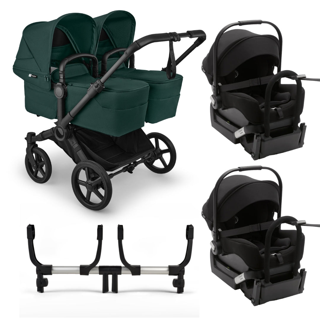Bugaboo Donkey 6 Twin Pram TRAVEL SYSTEM (includes 2 x Bugaboo Turtle car seats with base & adaptors)