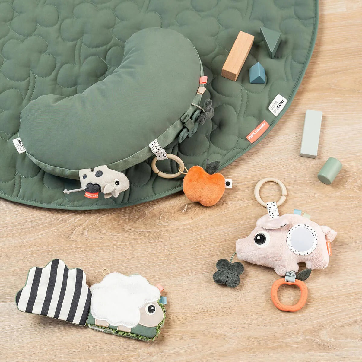 Done By Deer Tummy Time Activity Toy Tiny Farm Green