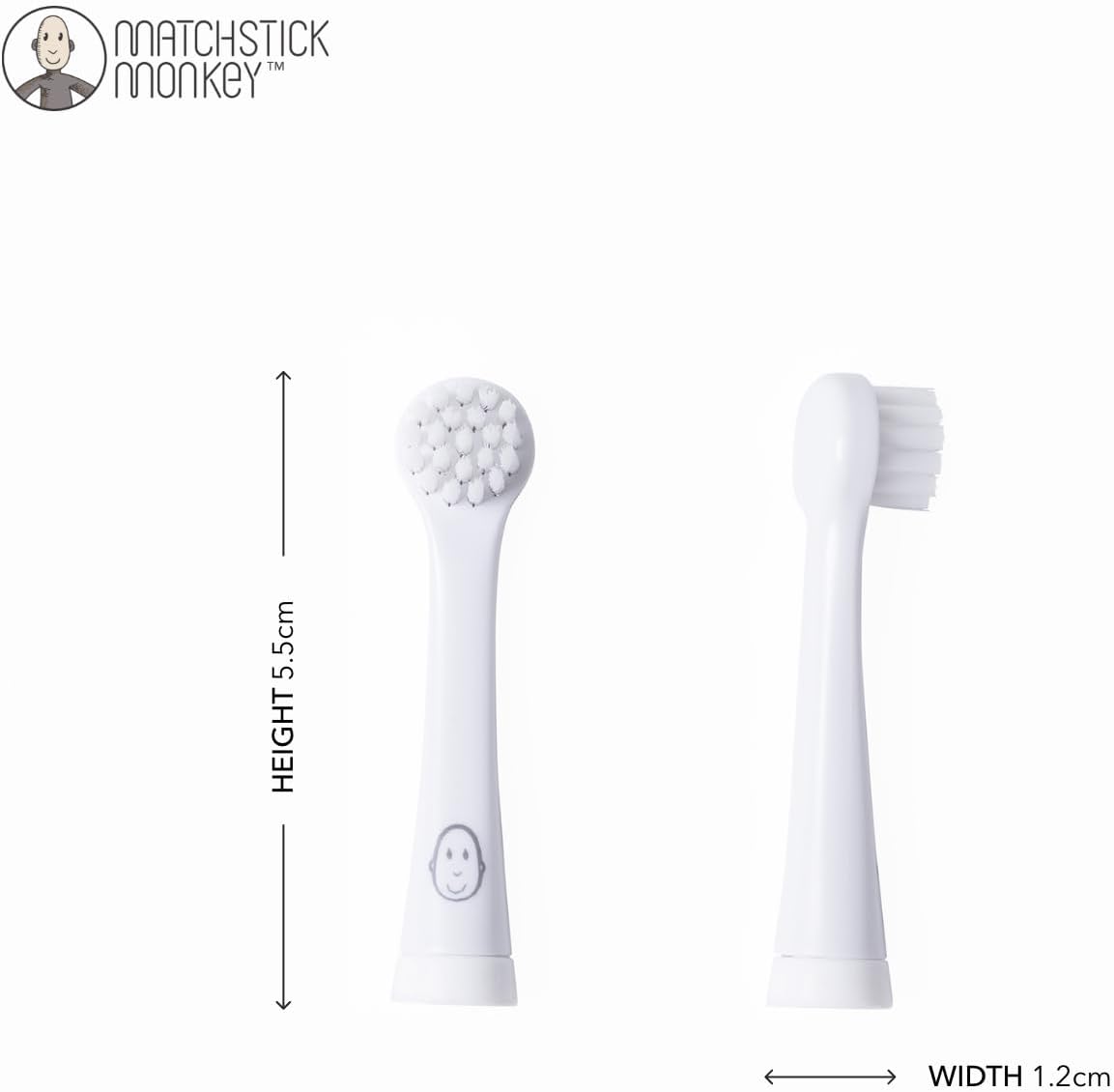 Matchstick Monkey Baby Sonic ToothBrush Replacement Heads 2 Pk