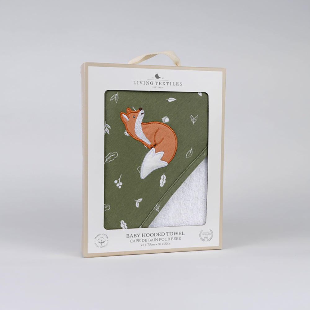 Living Textiles Organic Cotton Hooded Towel Fox & Friends