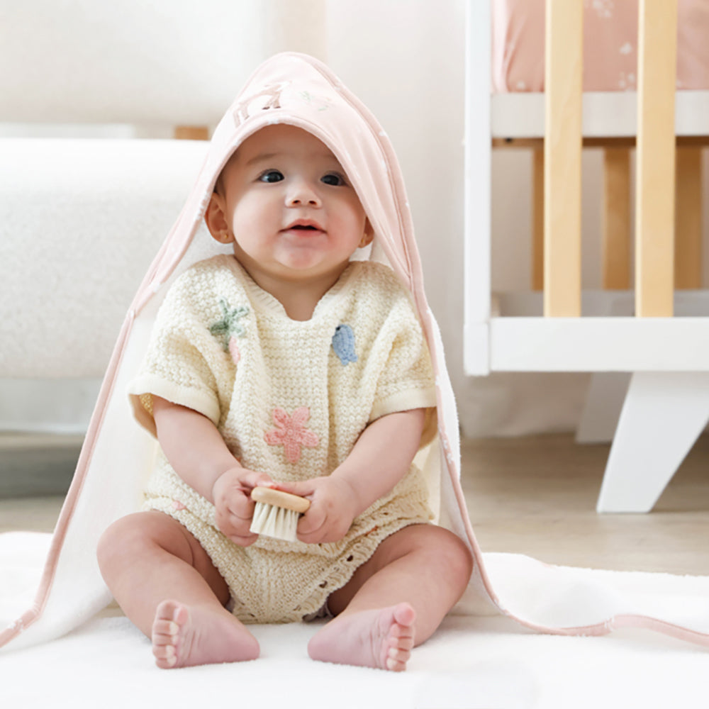 Living Textiles Organic Cotton Hooded Towel Fawn Fables