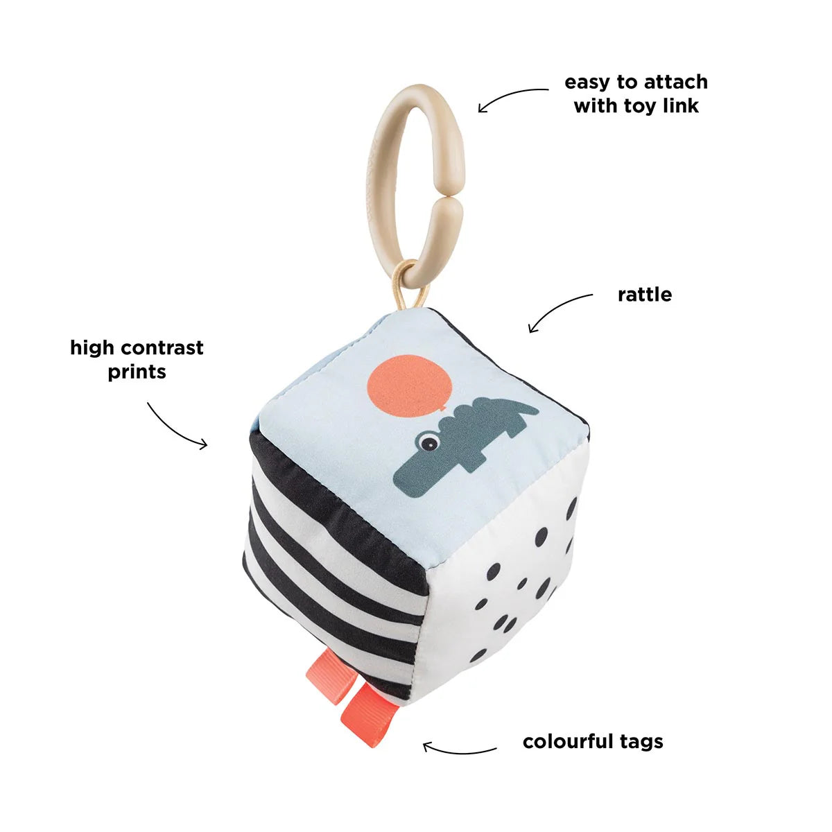 Done By Deer Contrast Baby Cube Happy Clouds