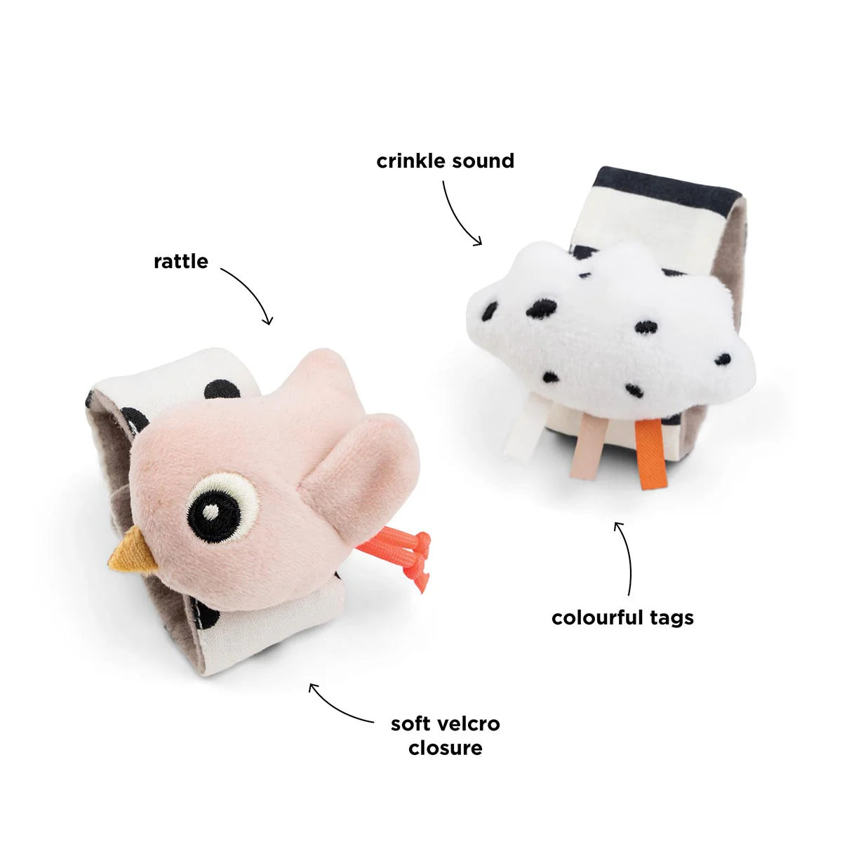 Done By Deer Wrist Rattle Set 2 Pack