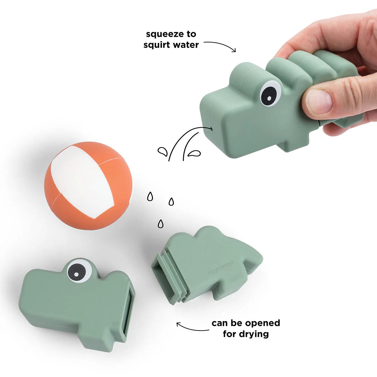 Done By Deer Bath Squirter Croco Green