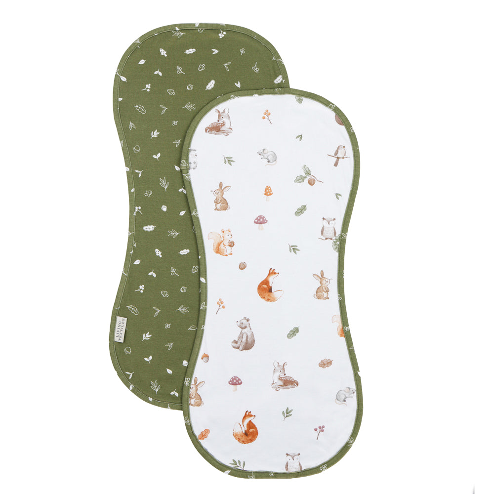 Living Textiles Organic Jersey Burp Cloths 2pk Fox & Friends