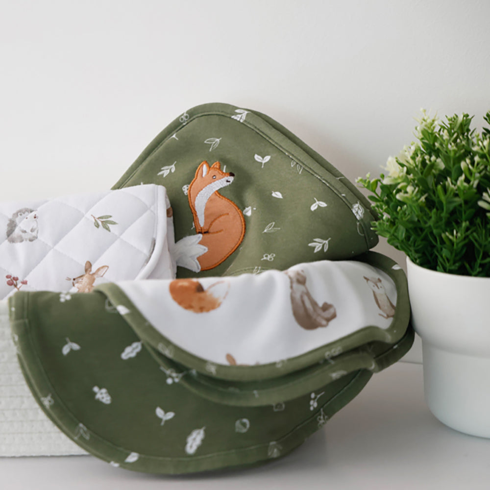 Living Textiles Organic Jersey Burp Cloths 2pk Fox & Friends