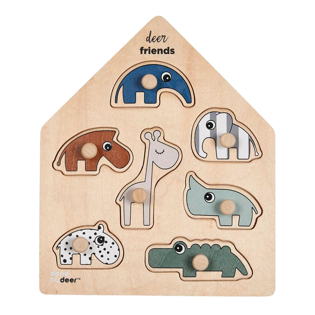 Done By Deer Peg Puzzle 7 Piece Deer Friends