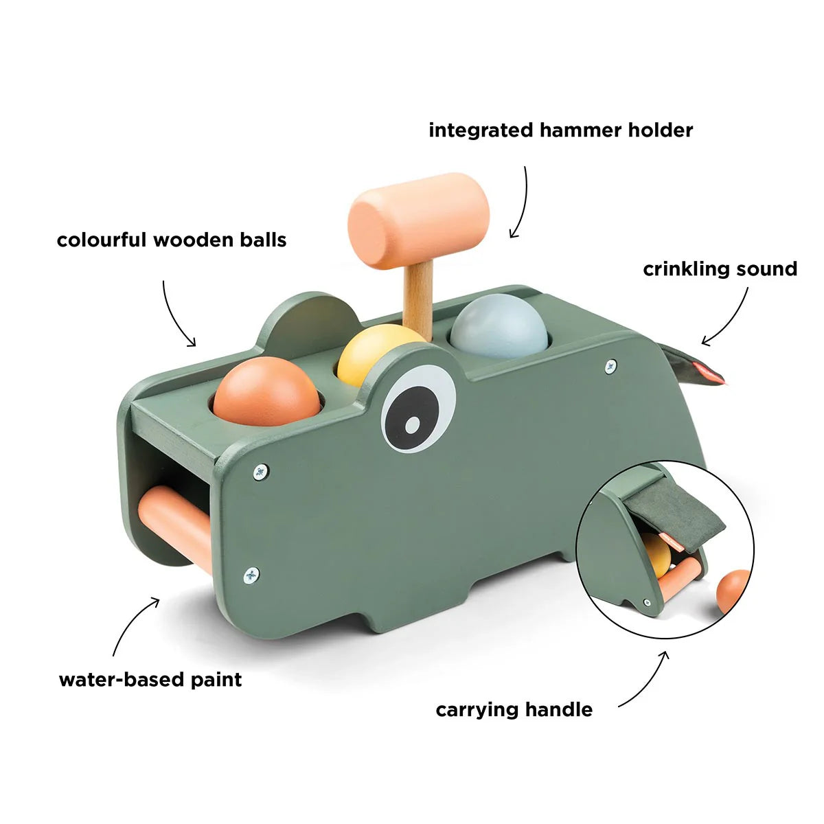 Done By Deer Hammer Board Croco Green