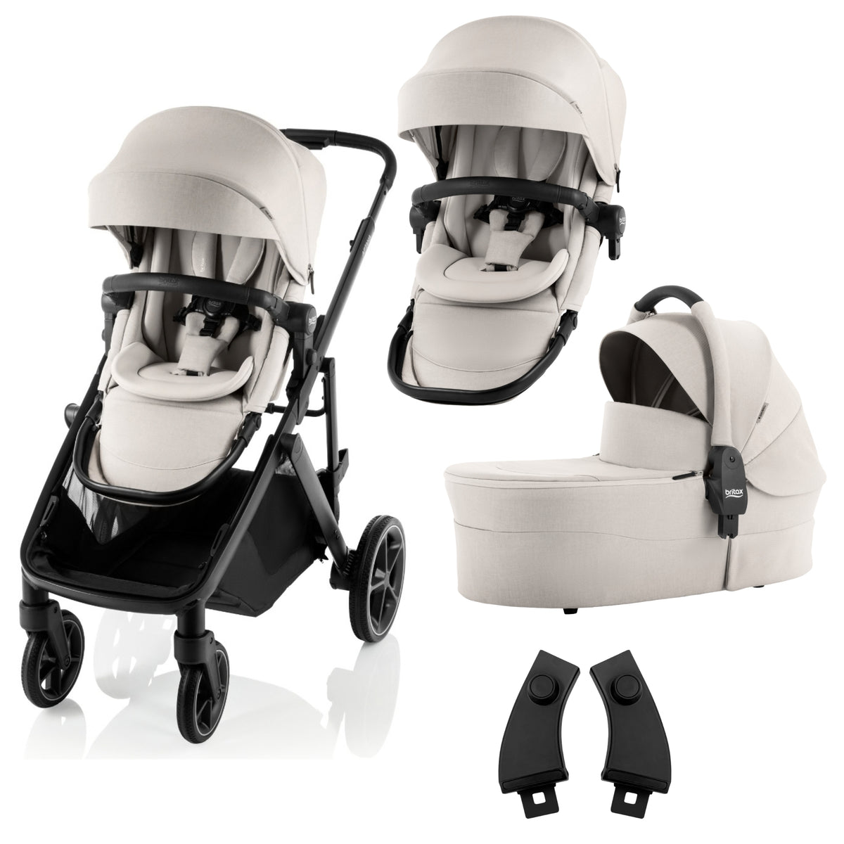Britax Aptana Stroller with Second Seat, Bassinet and Lower Adaptors