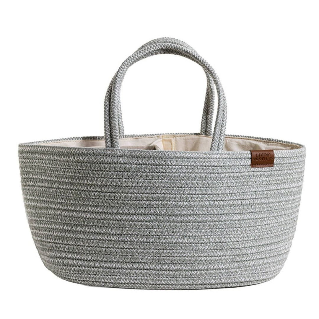 Living Textiles Cotton Rope Nappy Caddy with Divider