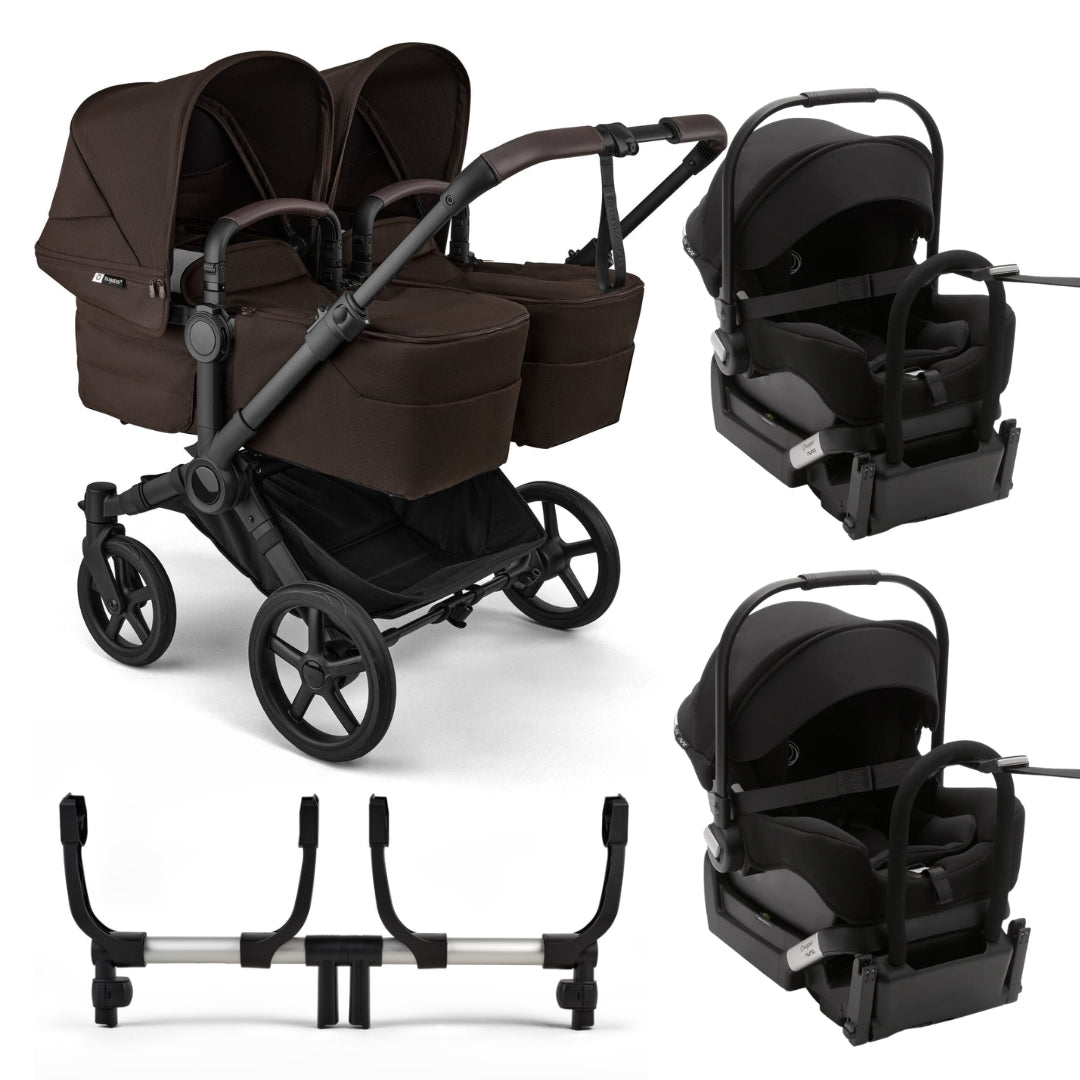 Bugaboo Donkey 6 Twin Pram TRAVEL SYSTEM (includes 2 x Bugaboo Turtle car seats with base & adaptors)