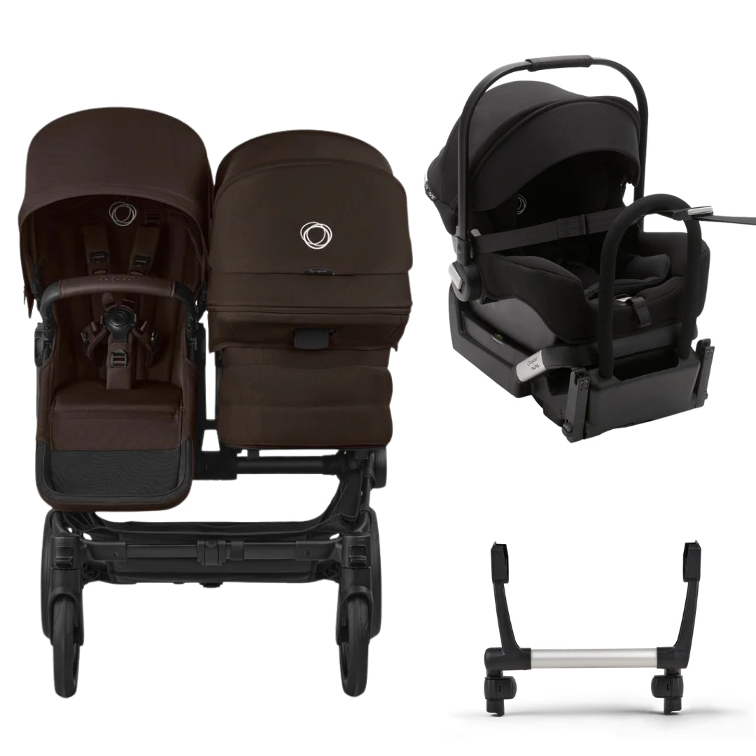 Bugaboo Donkey 6 Double Pram TRAVEL SYSTEM (includes Bugaboo Turtle car seat with base & adaptors)