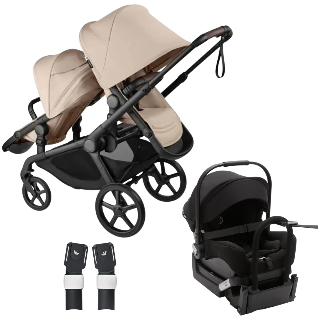Bugaboo Kangaroo Double Stroller (Includes Sibling Seat & Newborn Adaptor) + Turtle Capsule & Adaptors