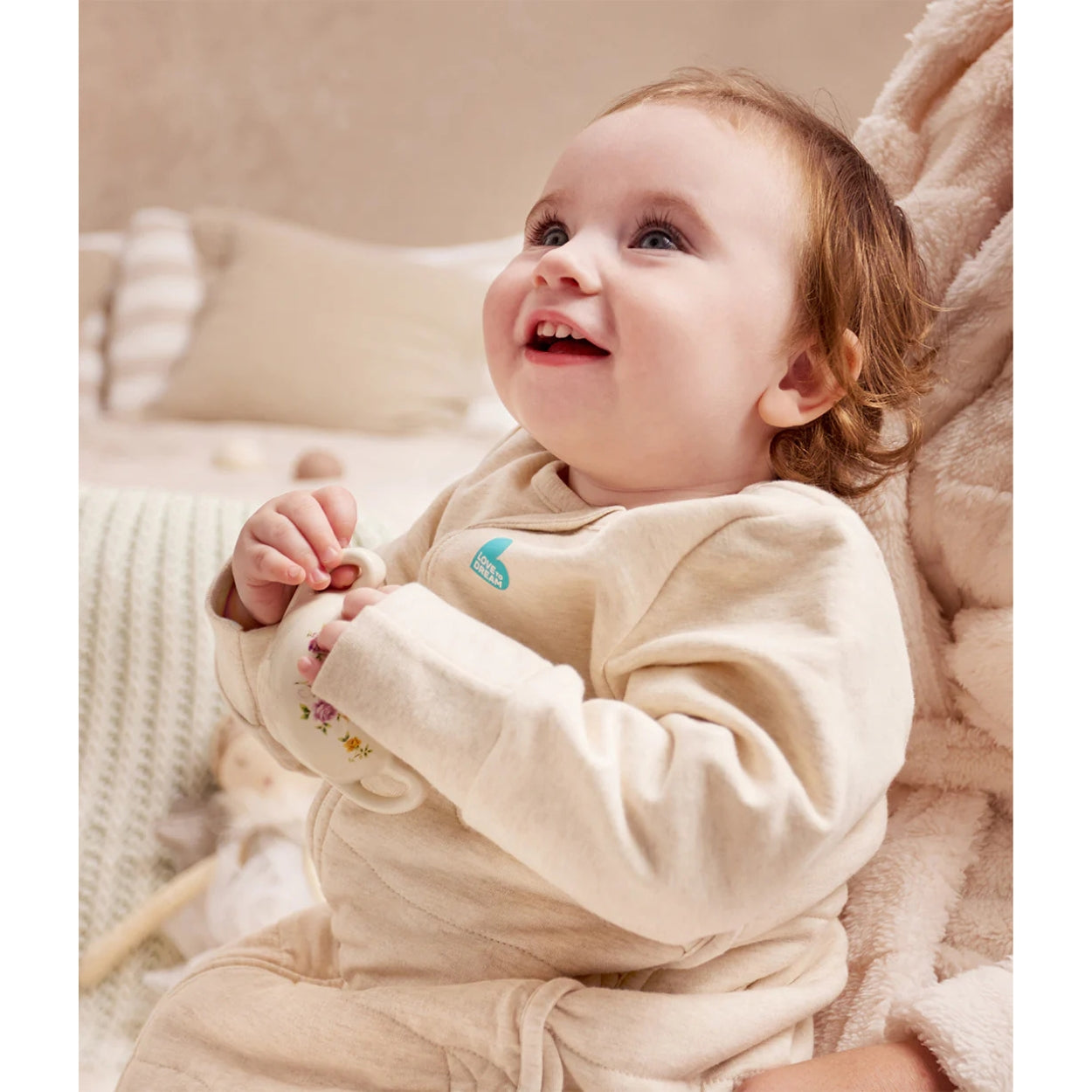 Love To Dream Quilted Stretch Cotton Sleep Bag 3.5Tog Oatmeal