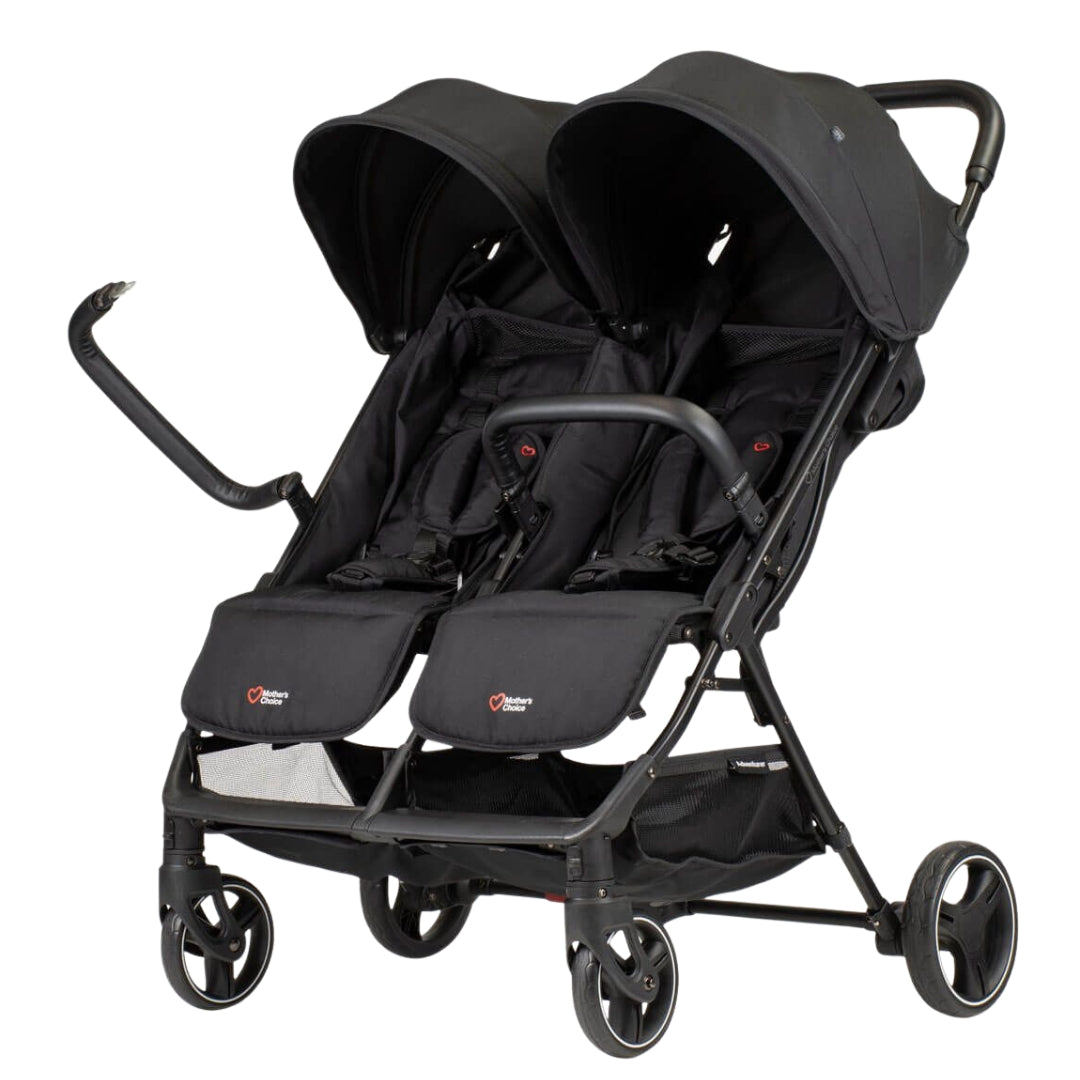 Mother's Choice Adventurer Side-By-Side Double Stroller Black