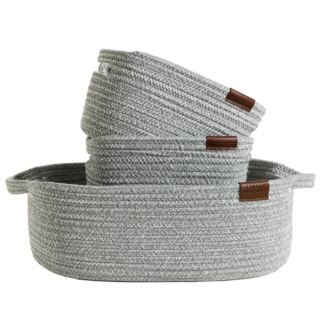 Living Textiles Cotton Rope Nursery Storage Set 3pc