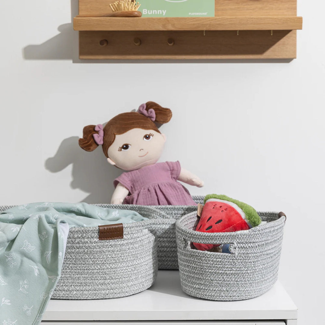 Living Textiles Cotton Rope Nursery Storage Set 3pc