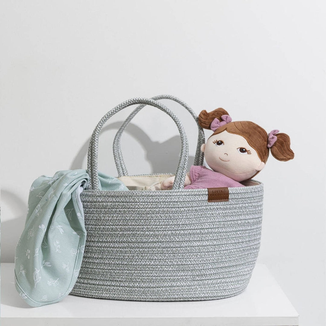 Living Textiles Cotton Rope Nappy Caddy with Divider