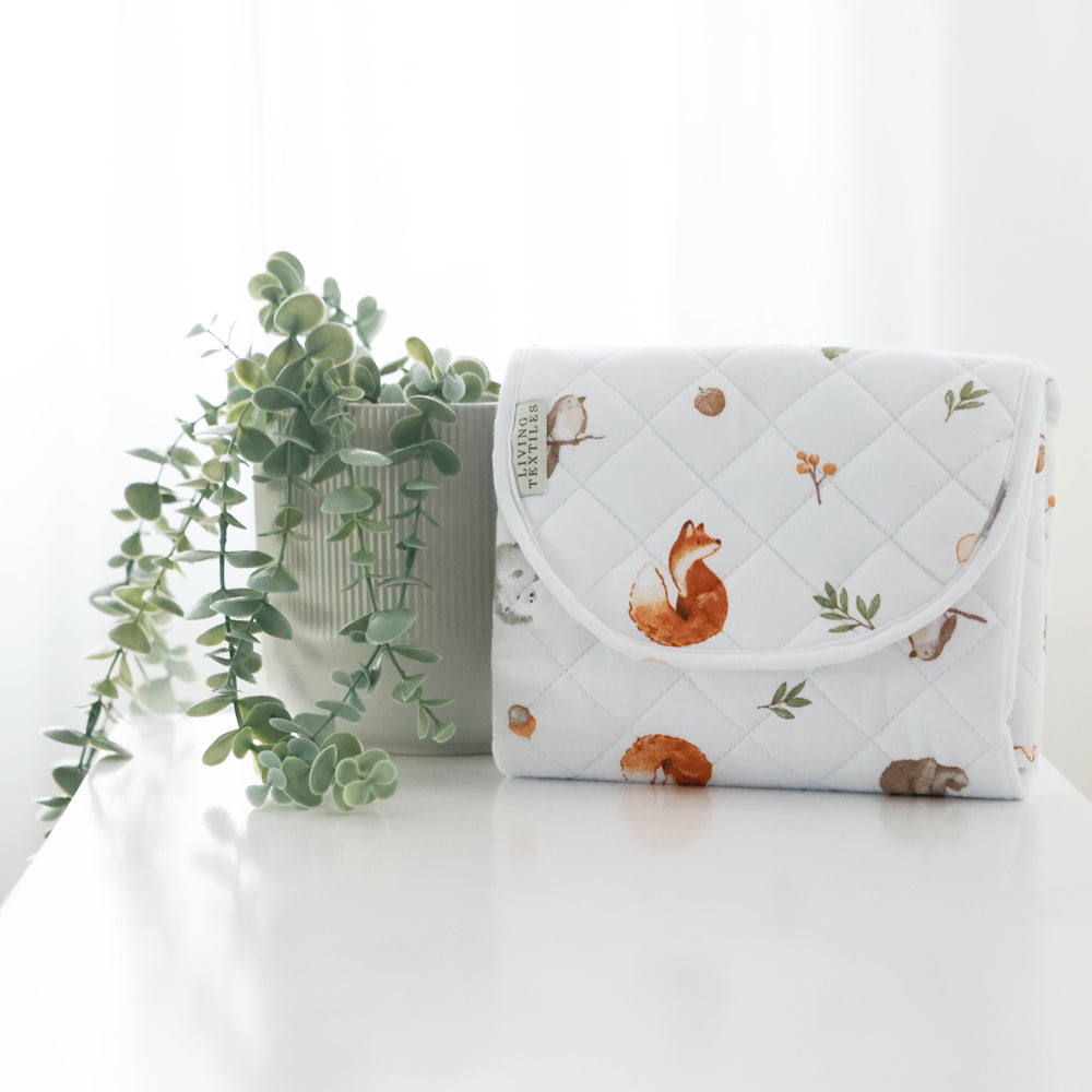 Living Textiles Foldable Waterproof Travel Change Mat Fox & Friends