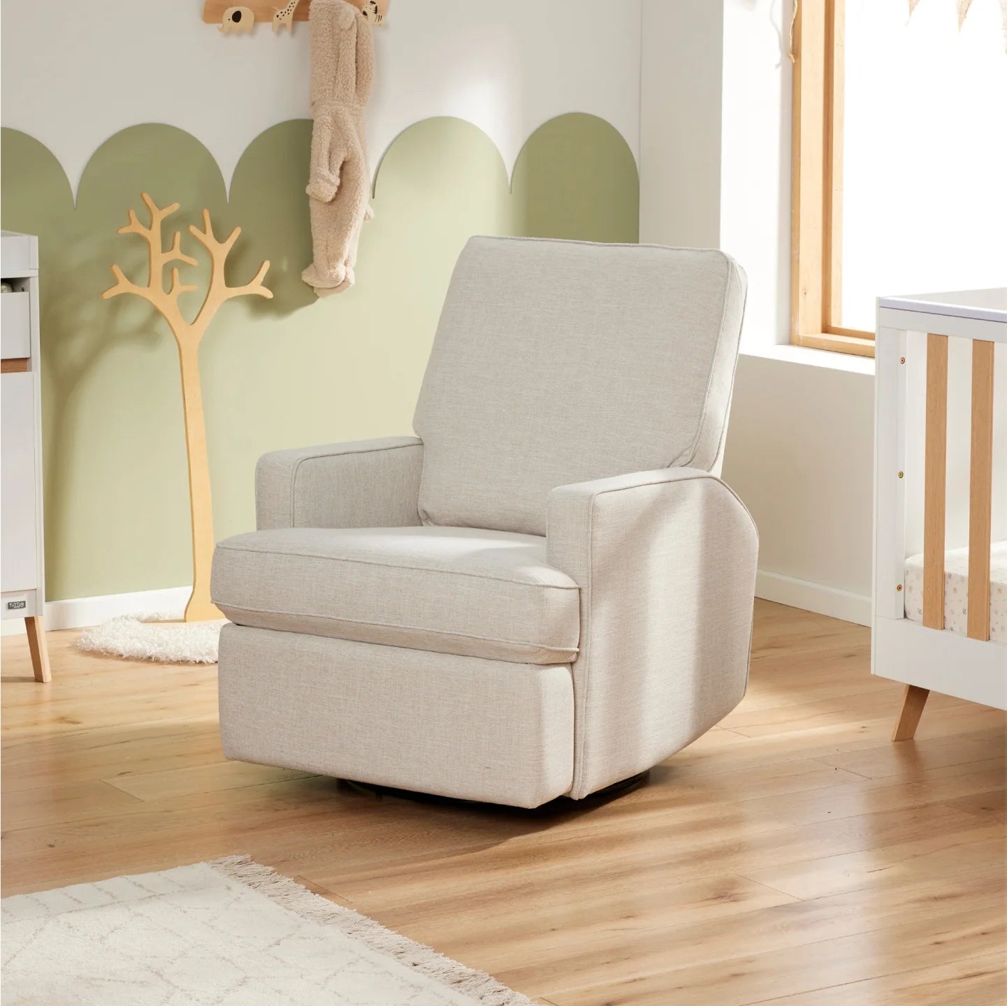 Il Tutto Quinn Electric Recliner Glider Chair Egg Shell
