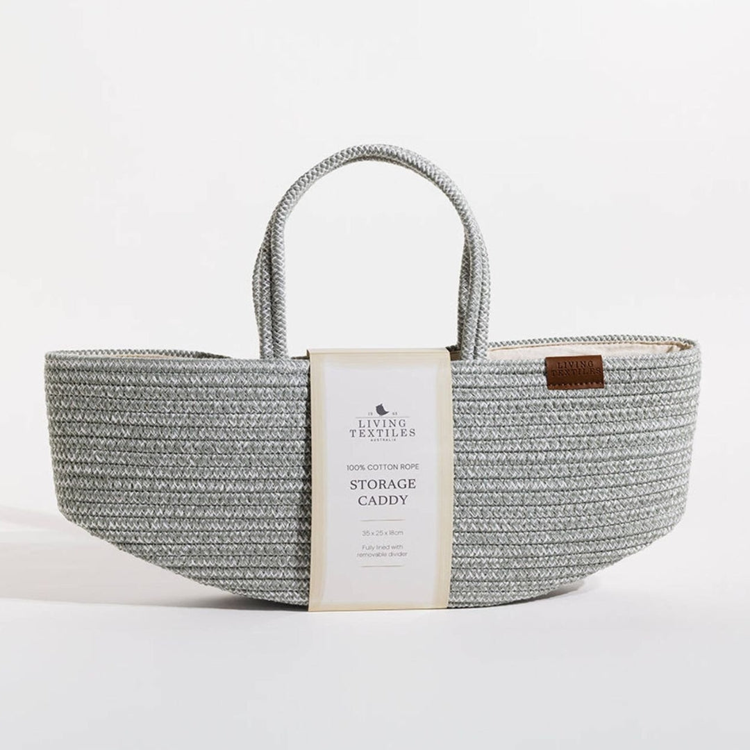Living Textiles Cotton Rope Nappy Caddy with Divider