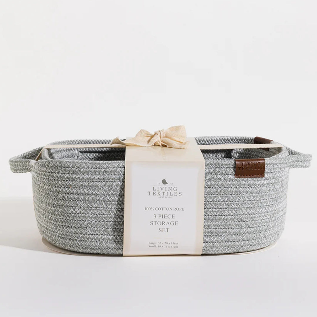 Living Textiles Cotton Rope Nursery Storage Set 3pc