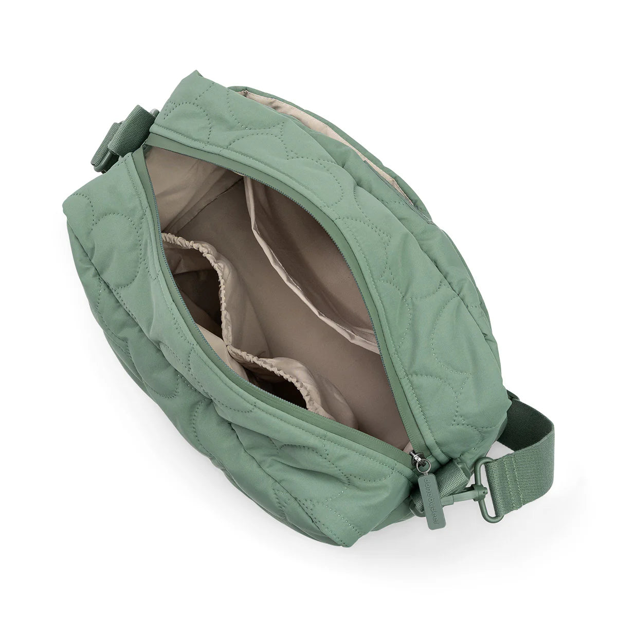 Green quilted bag