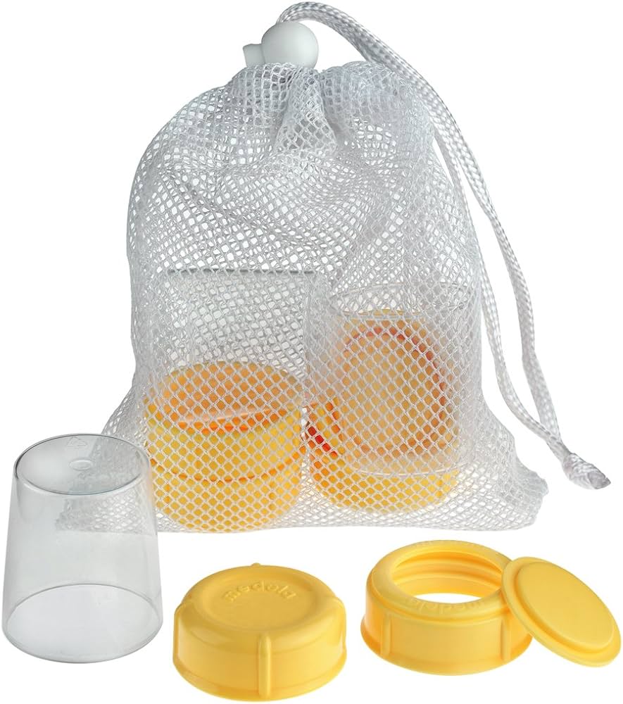 Medela Wide Base Bottle Collar & Lid Set