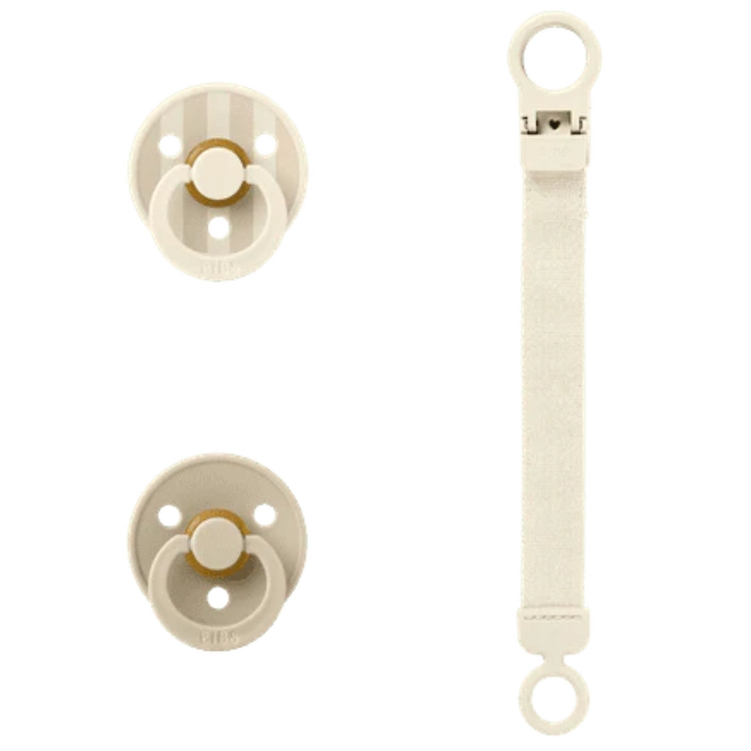 BIBS Colour Pacifier & Loop Clip Gift Set Latex Size 1