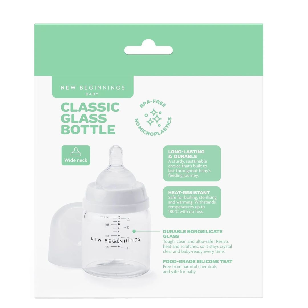 New Beginnings Classic Glass Bottle 120ml Twin Pack