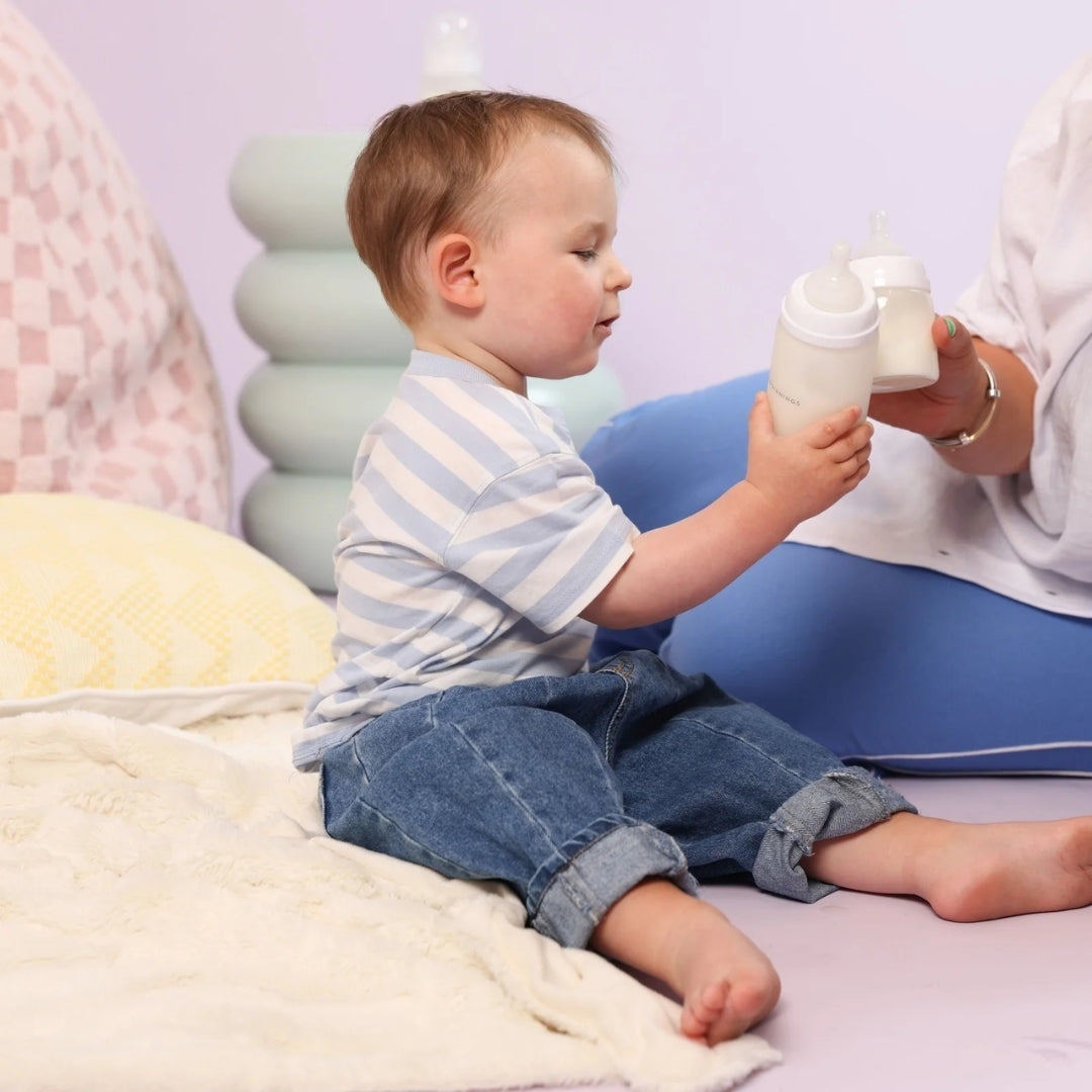 New Beginnings Glass Bottle 240ml Silicone Outer Twin Pack