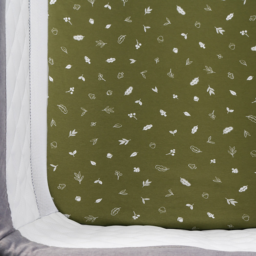 Living Textiles Organic Cotton Jersey Bedside Sleeper Fitted Sheets 2pk Fox & Friends