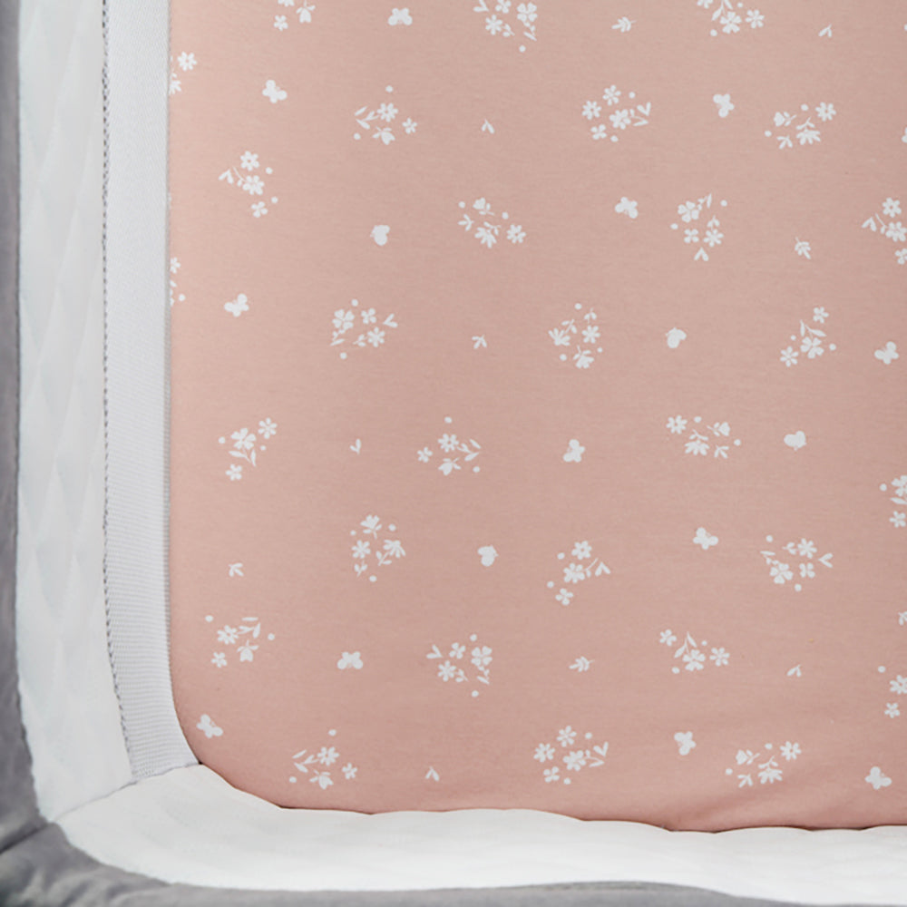 Living Textiles Organic Cotton Jersey Bedside Sleeper Fitted Sheets 2pk Fawn Fables