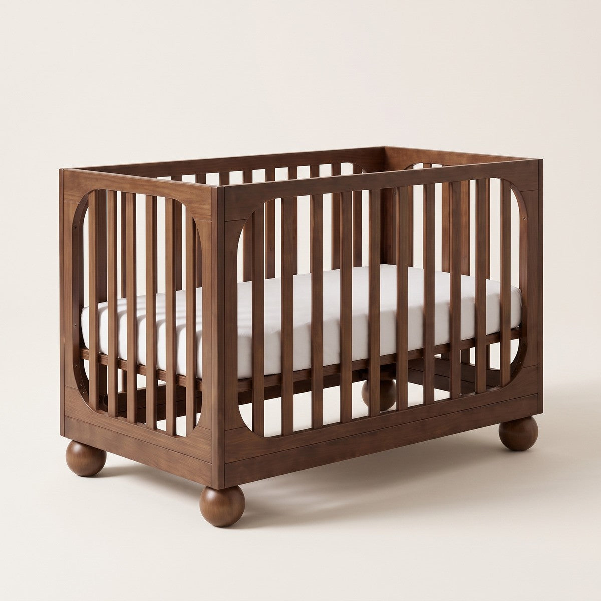 Moroko Spheros Cot Walnut Wash with Eldita Versatile Rolled Pocket Spring Mattress