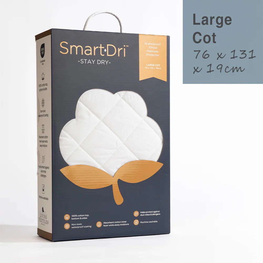 Living Textiles Smart-Dri Waterproof Mattress Protector Cot Large
