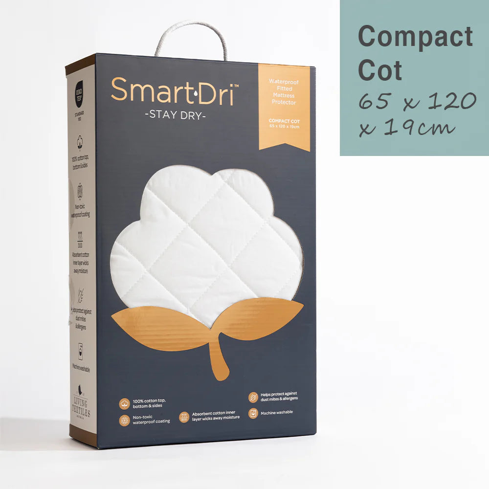 Living Textiles Smart-Dri Waterproof Compact Cot Mattress Protector
