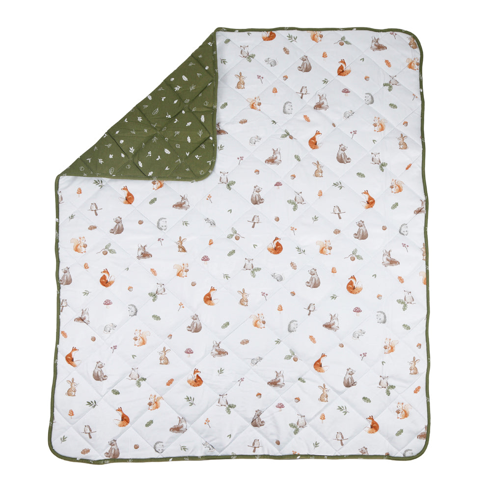 Living Textiles Reversible Quilted Cot Comforter Fox & Friends