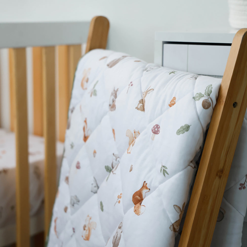 Living Textiles Reversible Quilted Cot Comforter Fox & Friends