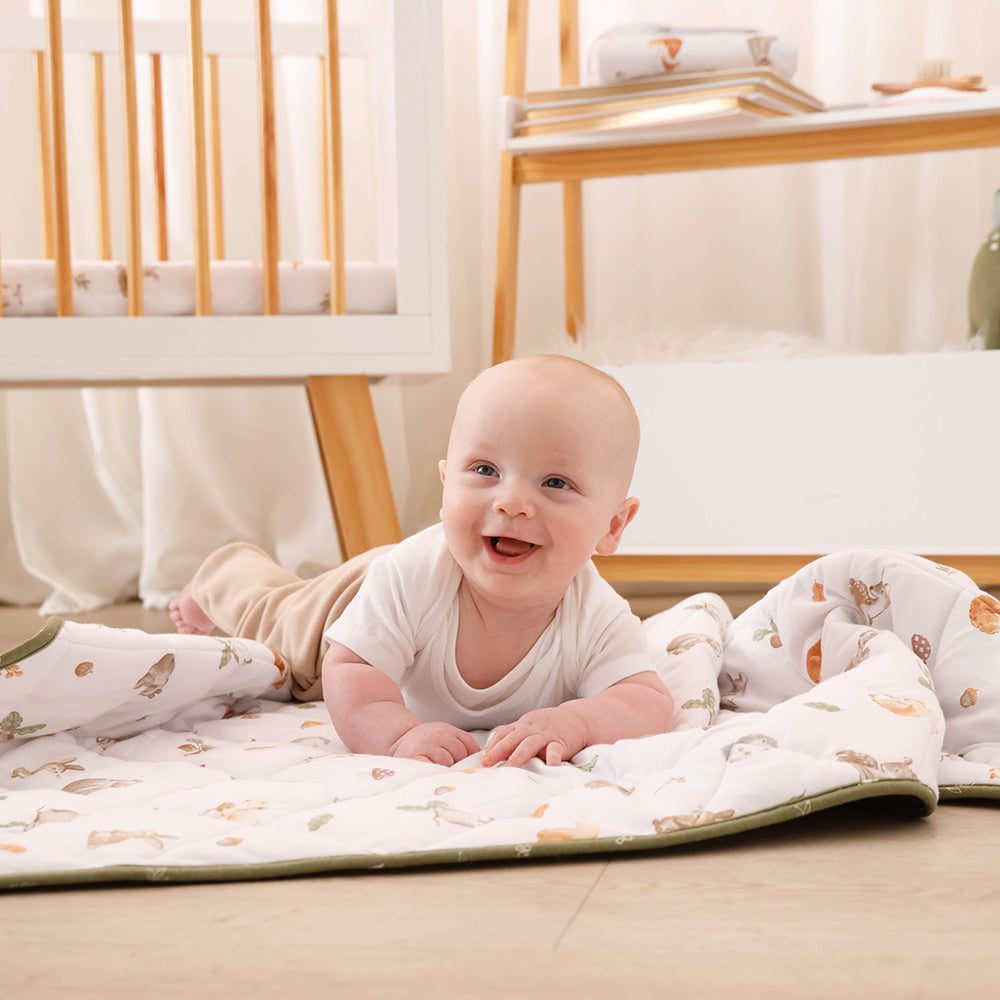 Living Textiles Reversible Quilted Cot Comforter Fox & Friends