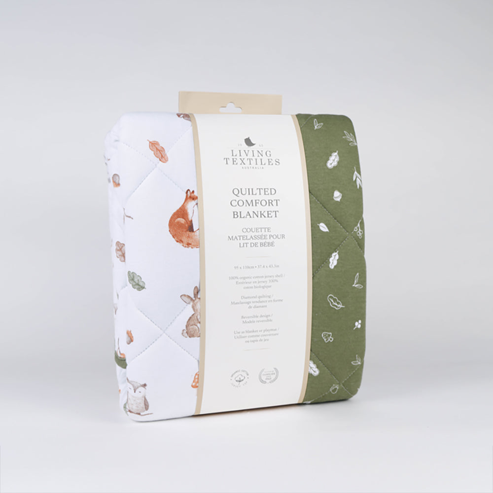 Living Textiles Reversible Quilted Cot Comforter Fox & Friends