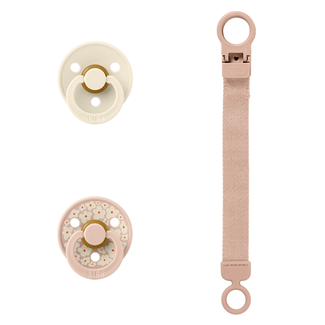 BIBS Colour Pacifier & Loop Clip Gift Set Latex Size 1