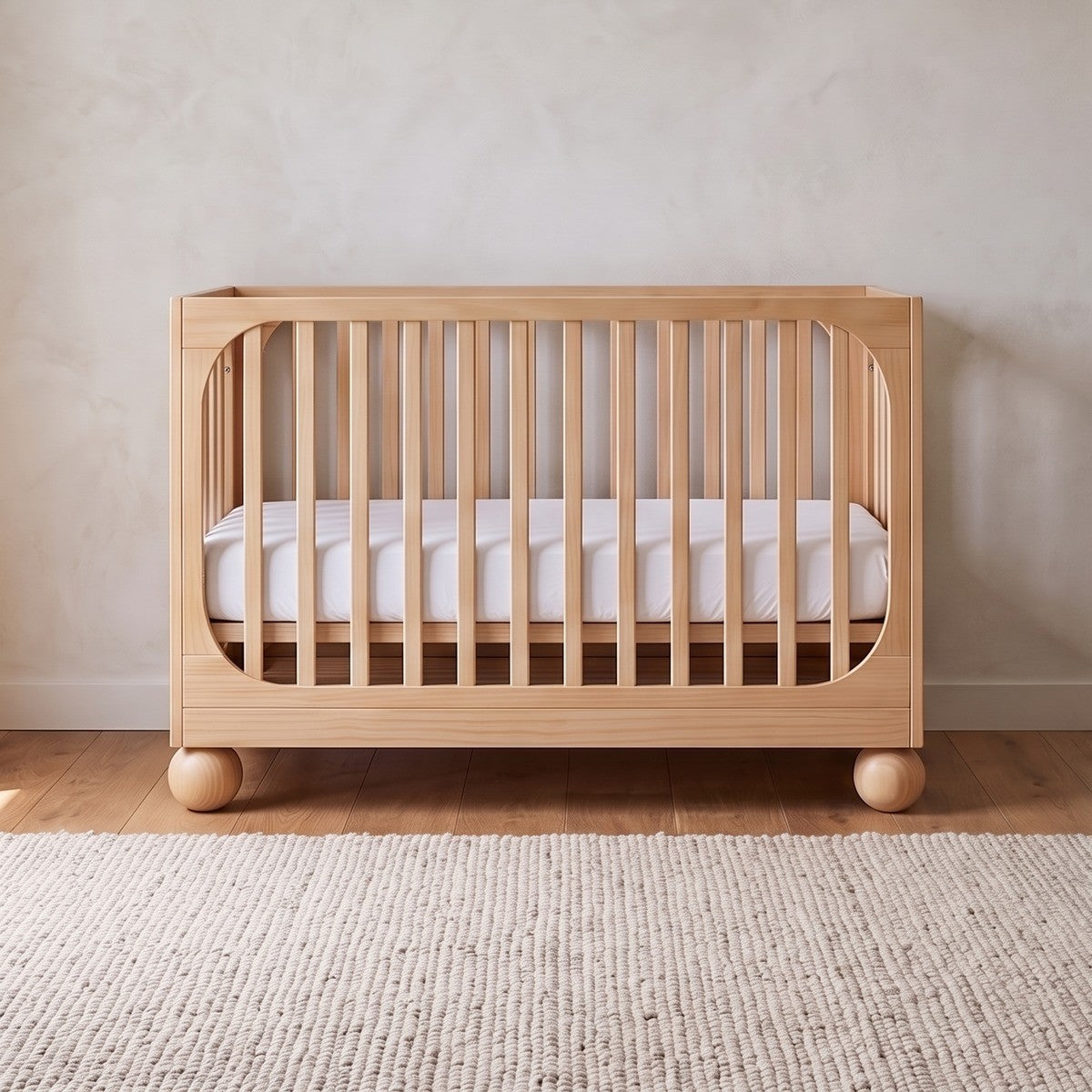 Moroko Spheros Cot Natural Wash with Eldita Versatile Rolled Pocket Spring Mattress