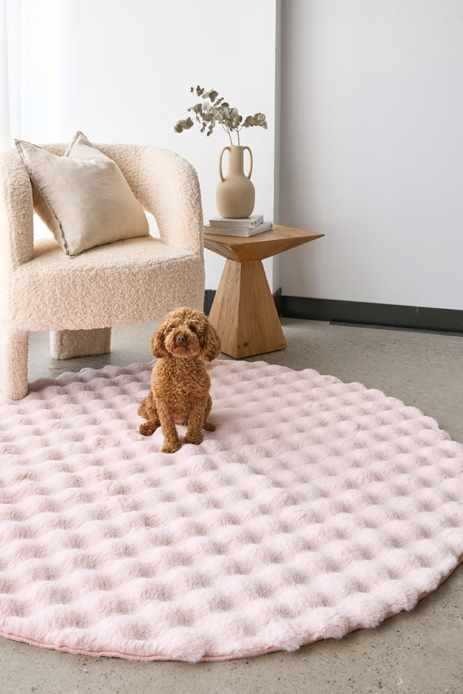 Sybaki Didi Blush Round - Machine Washable Rug