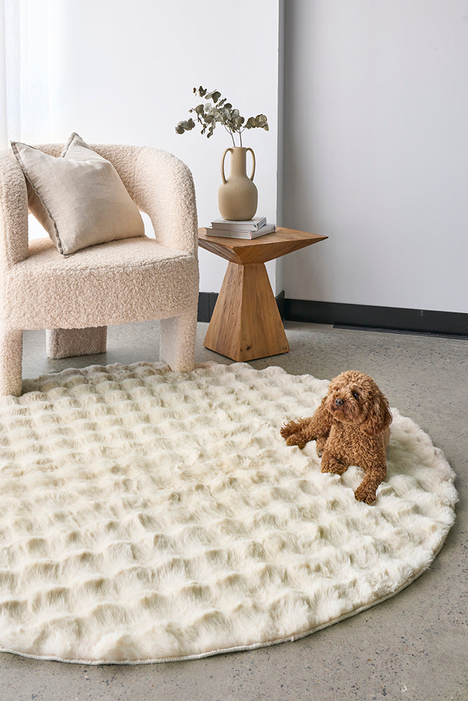 Sybaki Didi Natural Round - Machine Washable Rug