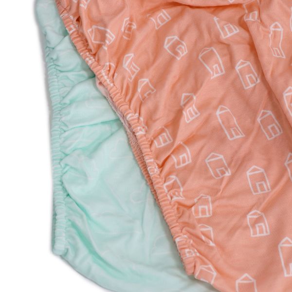 Bubba Blue Nordic Jersey Co-sleeper Fitted Sheets Coral/Tiffany 2pk