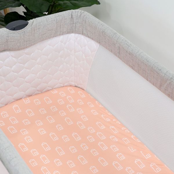 Bubba Blue Nordic Jersey Co-sleeper Fitted Sheets Coral/Tiffany 2pk