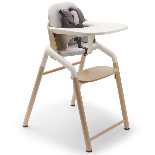 Bugaboo Giraffe High Chair NEUTRAL WOOD/WHITE Complete with Pillow Set