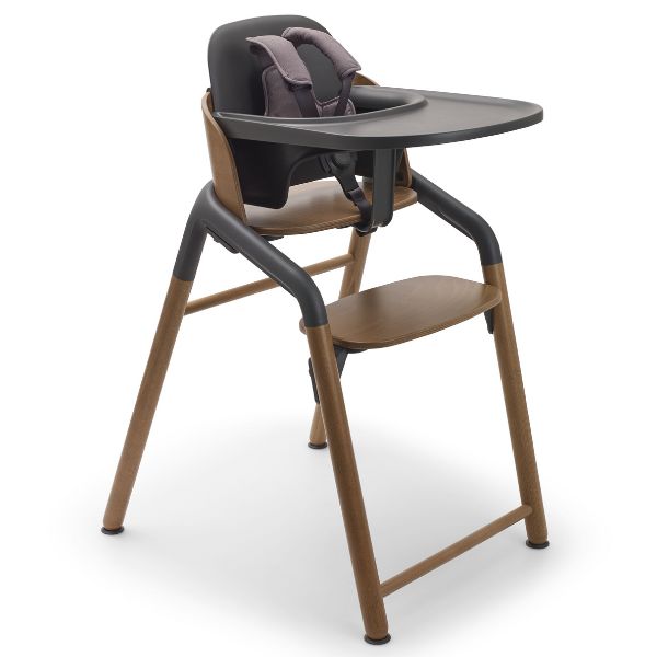 Bugaboo Giraffe High Chair WARM WOOD/GREY Complete with Pillow Set