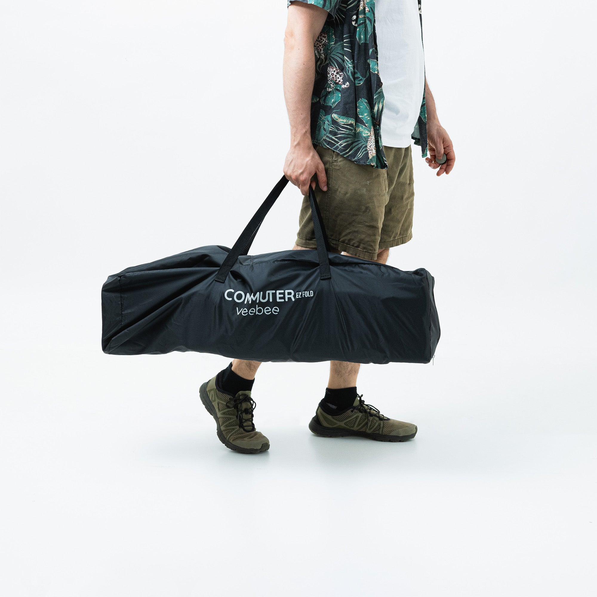 VeeBee EZ Fold Commuter Portacot Grey
