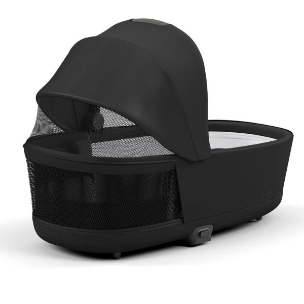 Cybex Priam Pram with Matt Black Chassis V26 + CYBEX Priam Lux Carry Cot Sepia Black